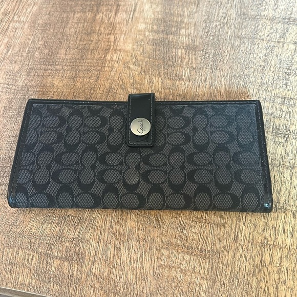 Coach Handbags - Coach Signature black slim wallet